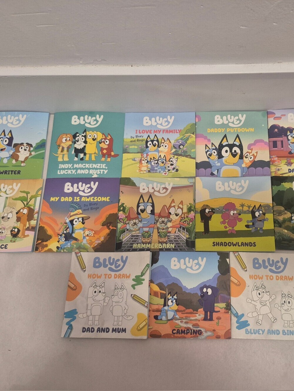 Set Of 15 Mini Bluey Books Featuring Episode Favourites.